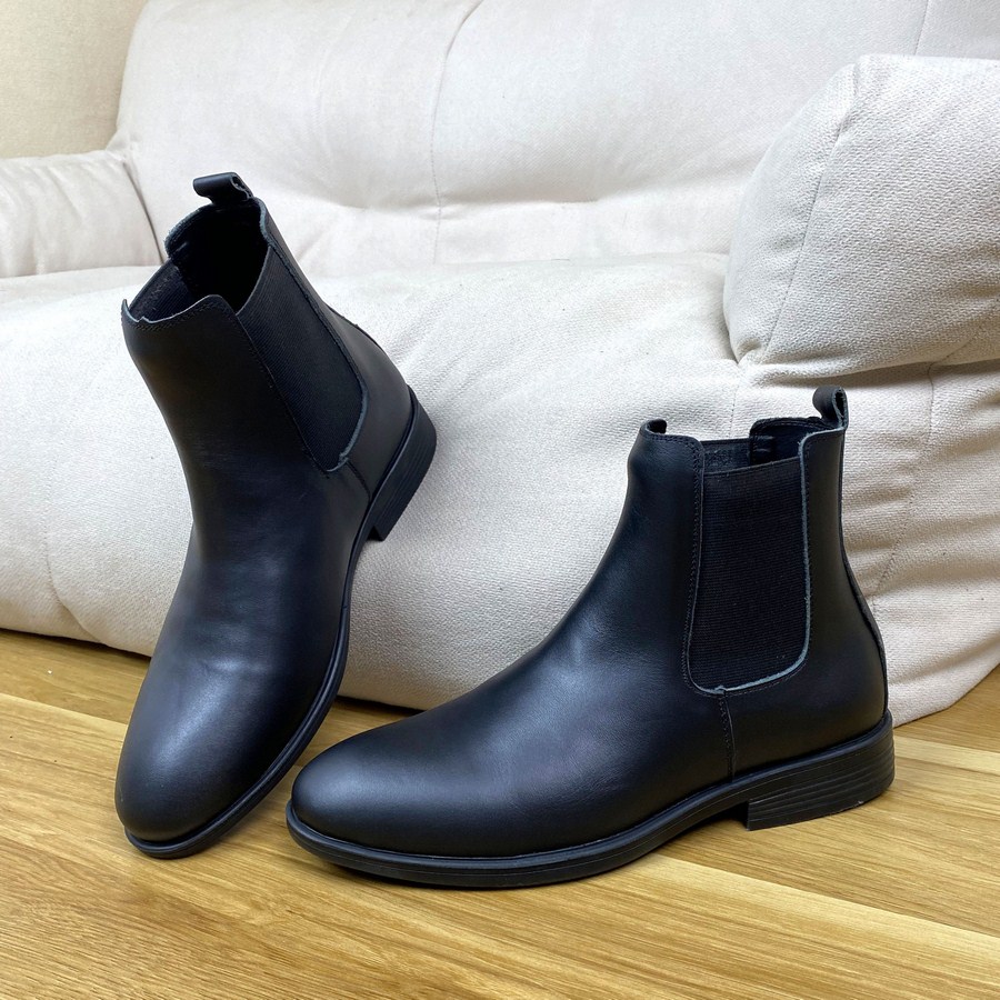 Giày Chelsea Boots Inichi G1091 da bò thật có may đế